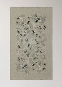 Cotton jacquard floral-print tablecloth for 6 to 8 diners