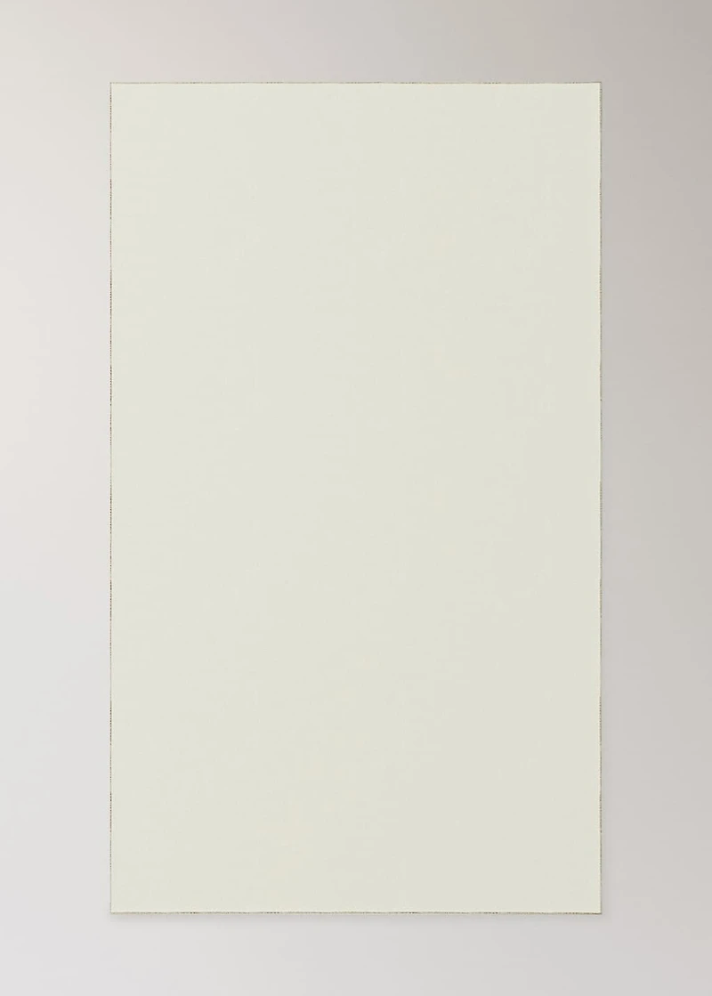 Resin-coated linen tablecloth with contrast overlock for 2 to 4 diners