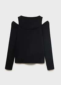 Ribbed cut-out T-shirt