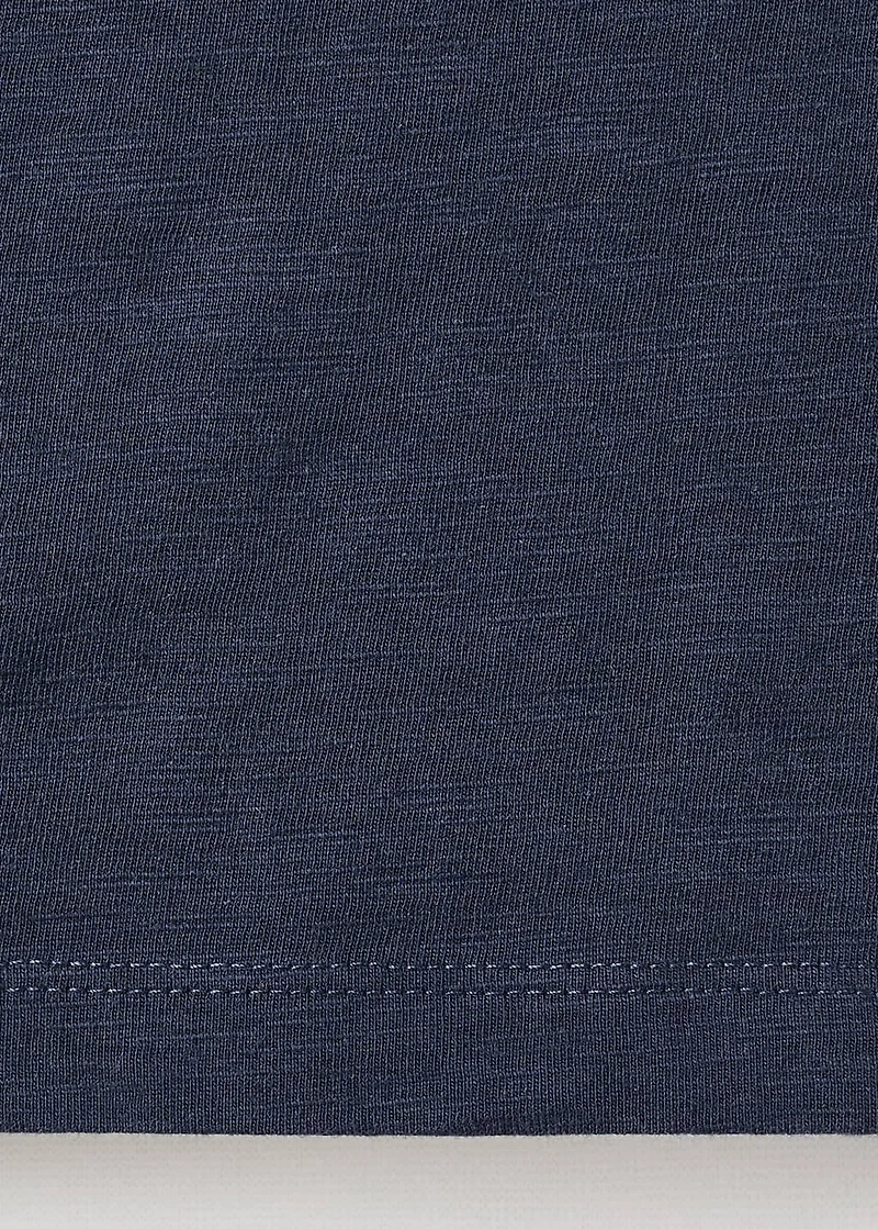 T-shirt with mother-of-pearl button detail