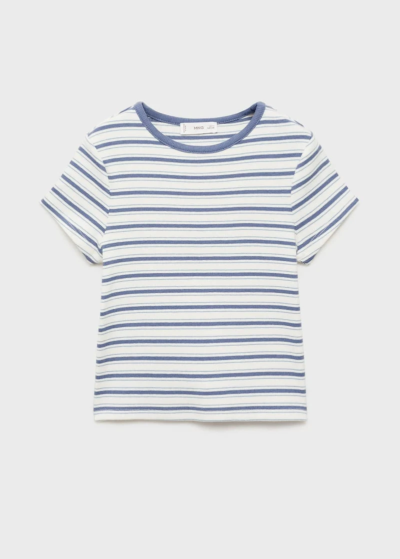 Striped t-shirt with contrasting collar