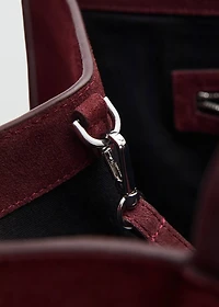 Suede leather shopper bag