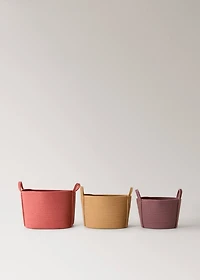 children's cotton basket with handles