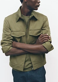 Cotton jacket with pockets