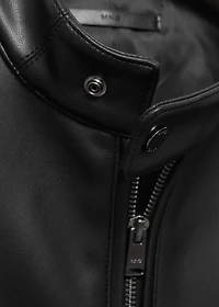 Zip-up leather-effect jacket
