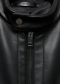 Zip-up leather-effect jacket