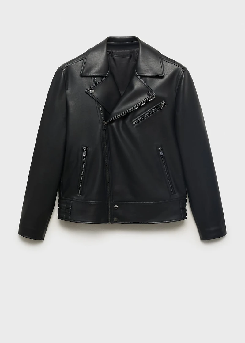 Leather-effect biker jacket