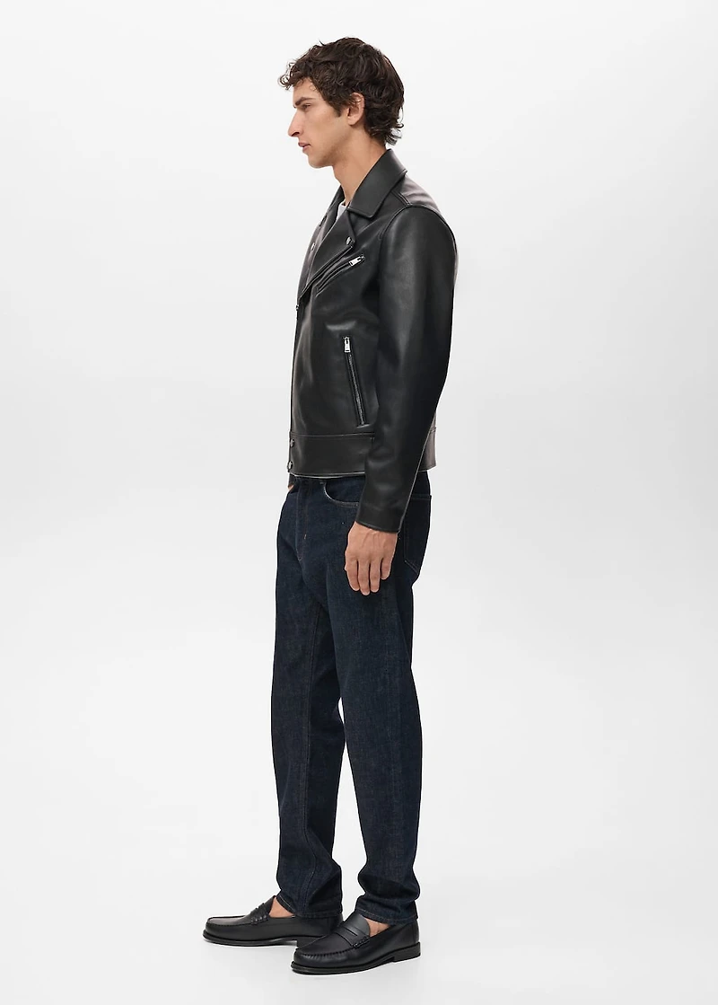 Leather-effect biker jacket