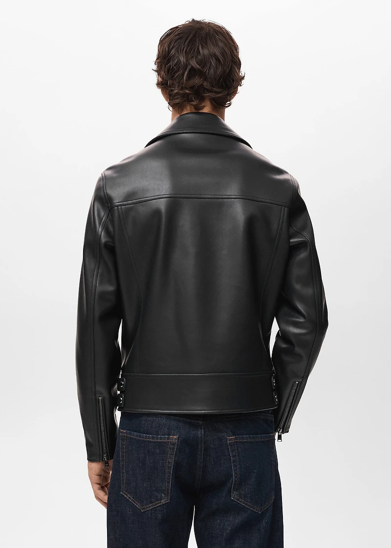 Leather-effect biker jacket