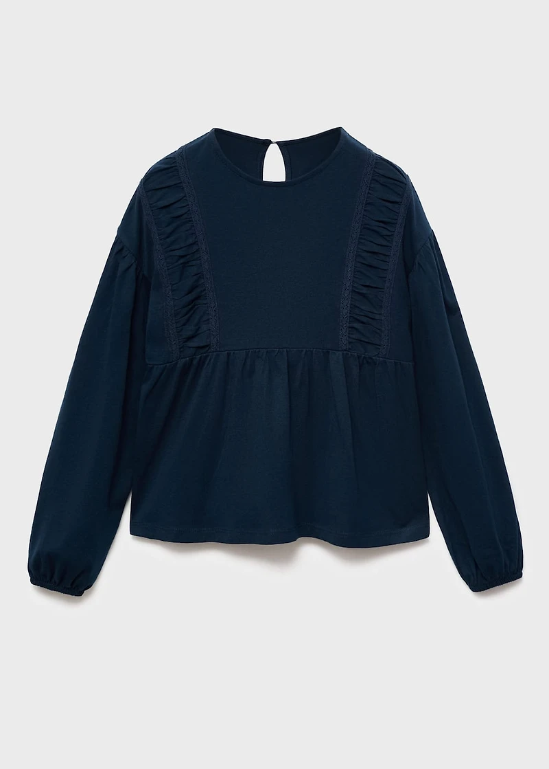 T-shirt with gathered details
