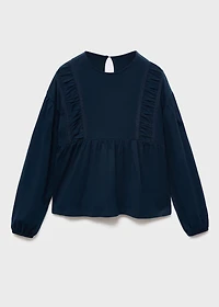 T-shirt with gathered details