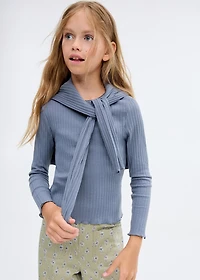 Ribbed  knit t-shirt