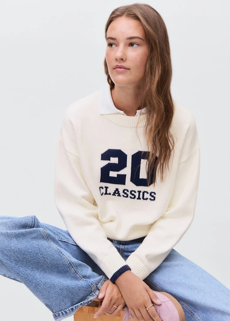 Knit embroidered sweater