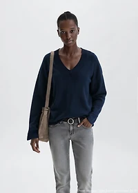 V-neck knit sweater