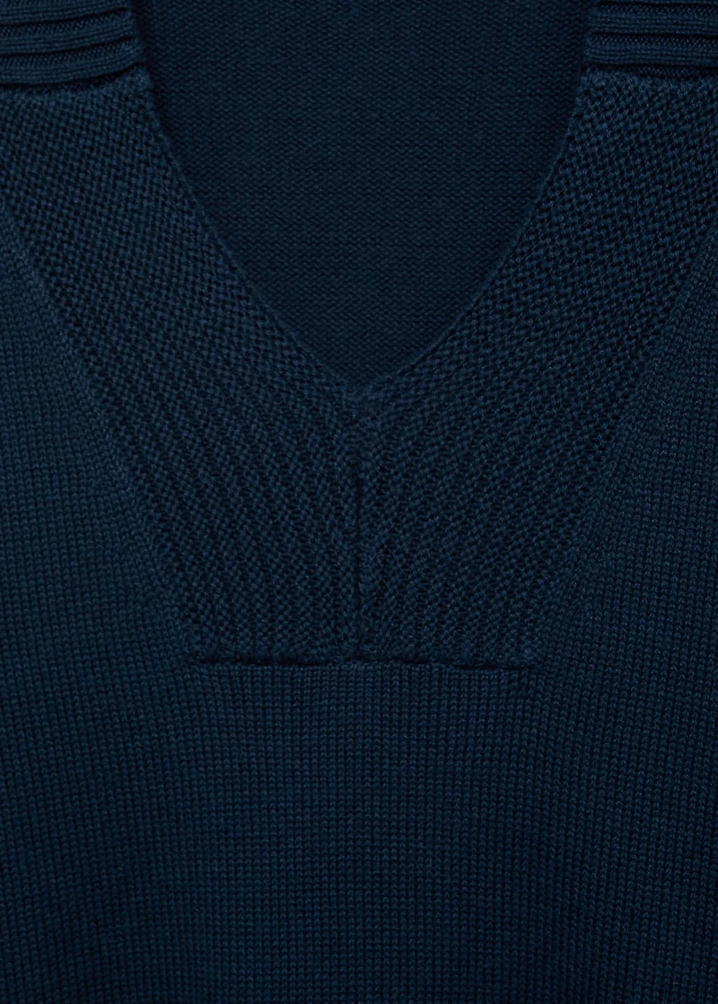 V-neck knit sweater