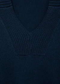 V-neck knit sweater
