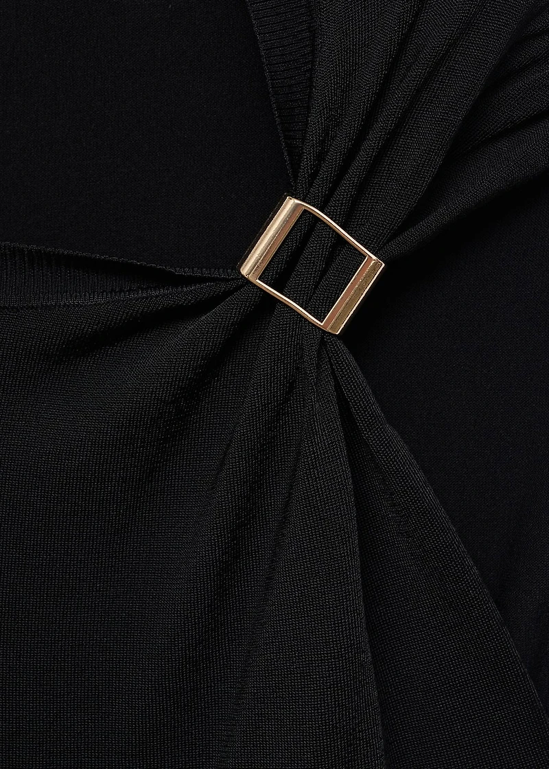 Short-sleeved sweater with metallic detail