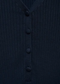 V-neck ribbed knit sweater