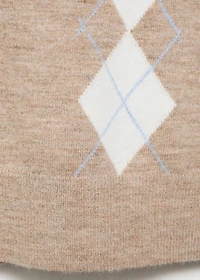 Diamond-print polo-neck sweater