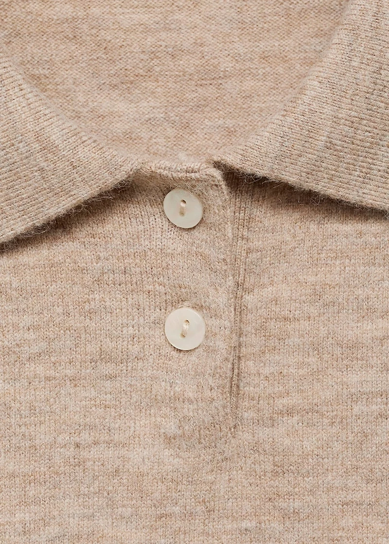 Diamond-print polo-neck sweater