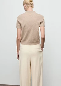 Diamond-print polo-neck sweater