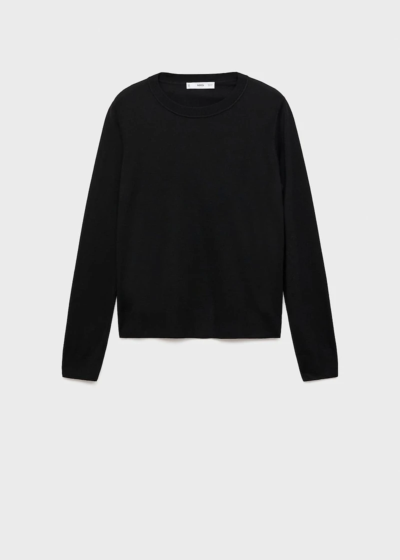 Fine-knit crew-neck sweater