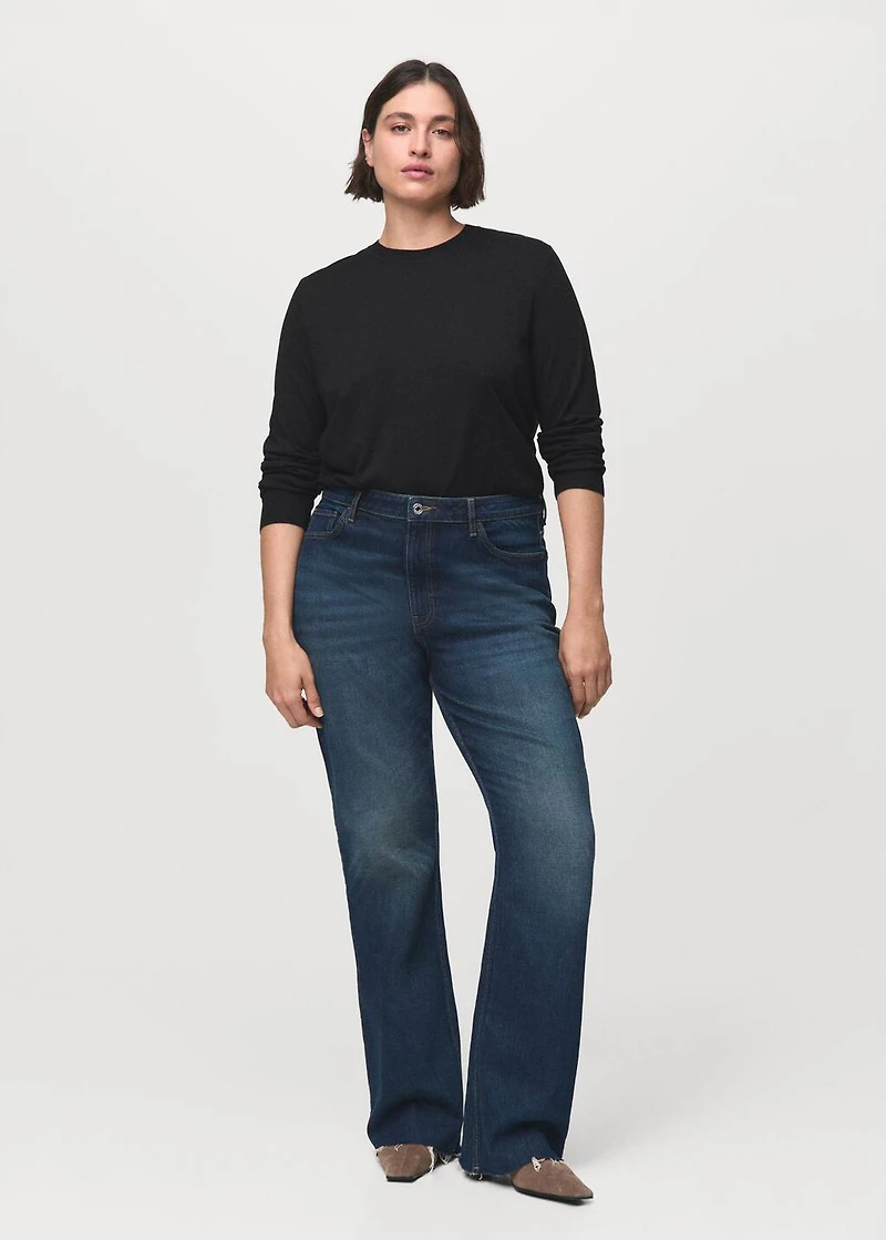 Fine-knit crew-neck sweater