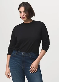 Fine-knit crew-neck sweater