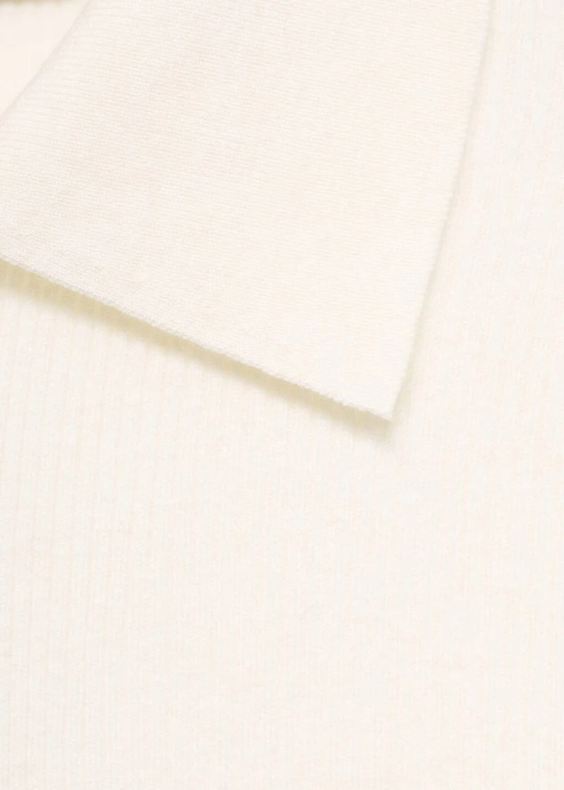 Polo-neck ribbed sweater