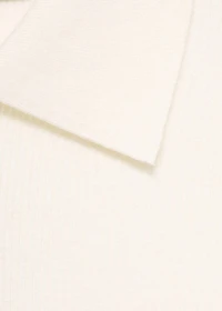 Polo-neck ribbed sweater