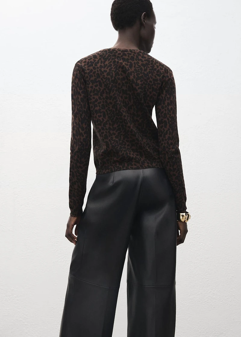 Ribbed leopard-print sweater