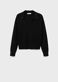 Fine-knit V-neck sweater