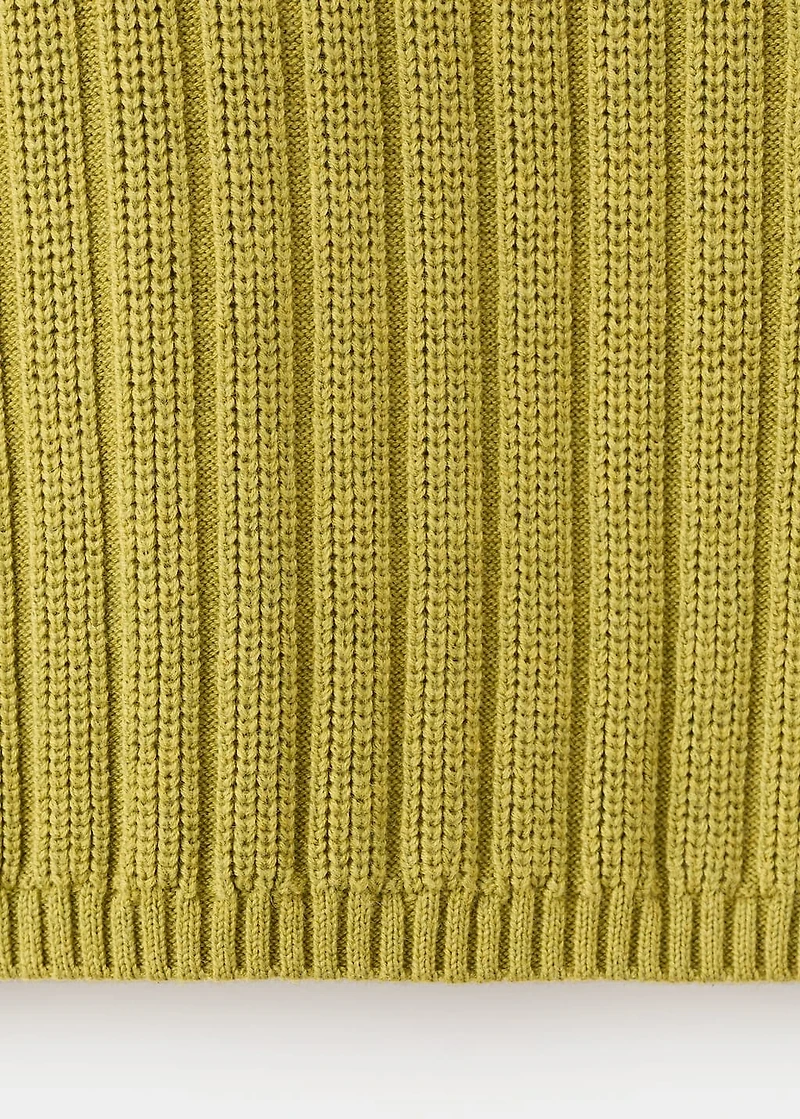 Polo-neck ribbed sweater
