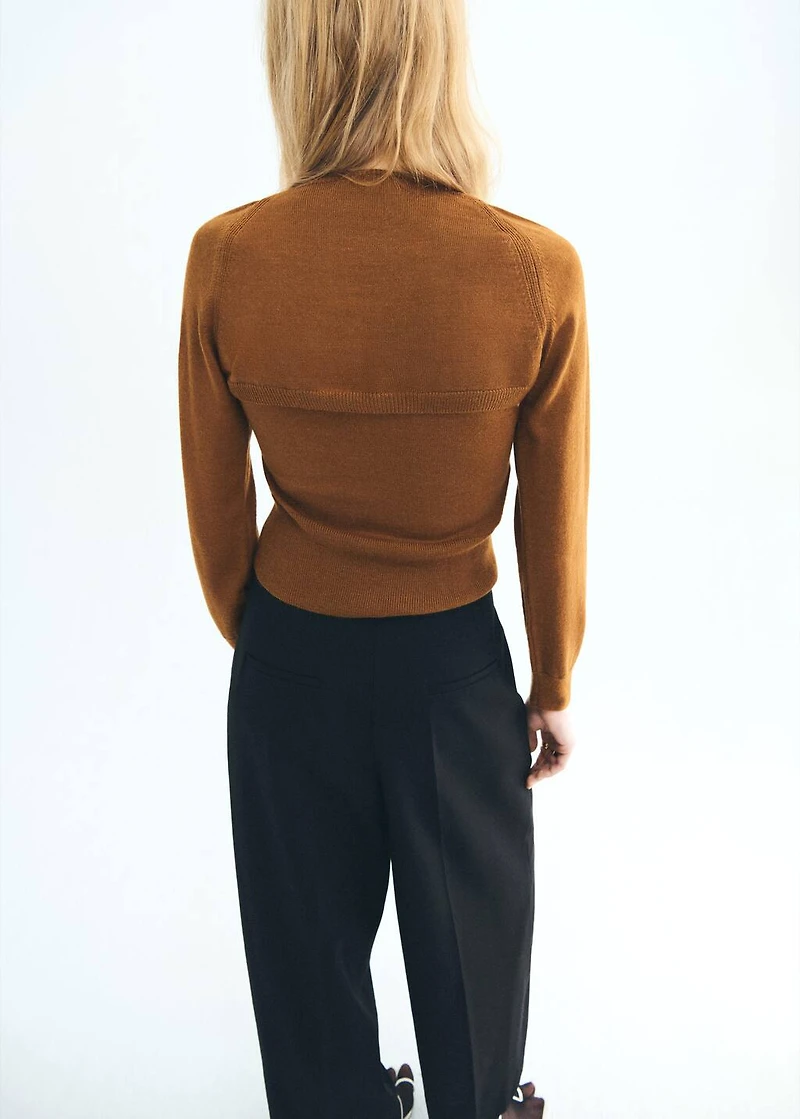 Sweater with cardigan-style detailing