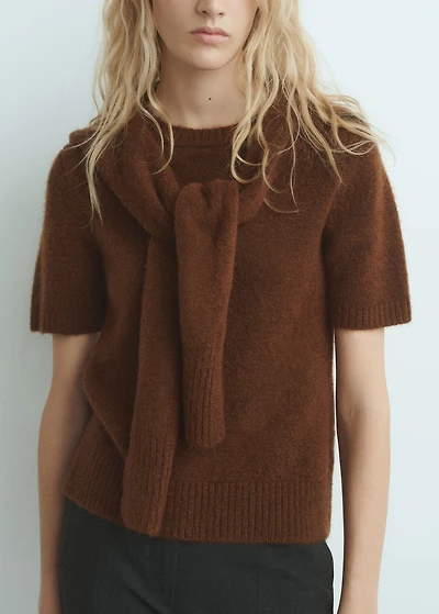 Short-sleeved combined sweater