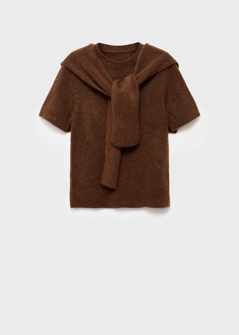 Short-sleeved combined sweater