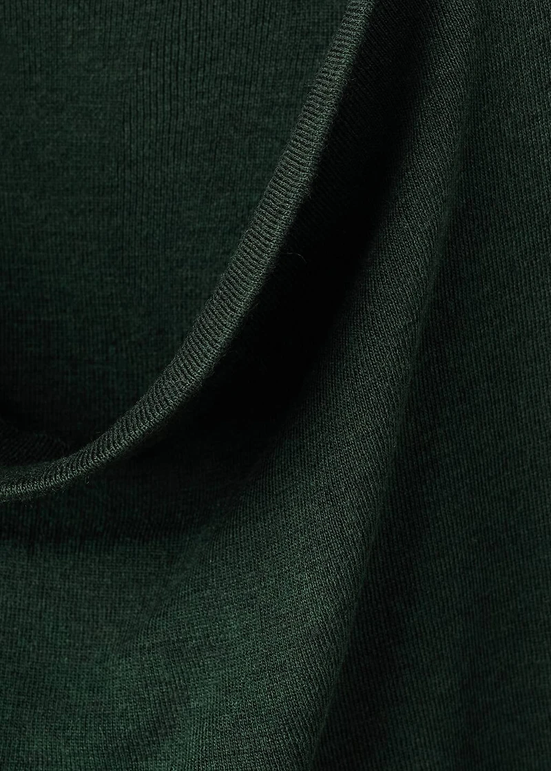 Short-sleeved top with draped neckline