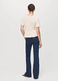 Textured sweater with ruffles