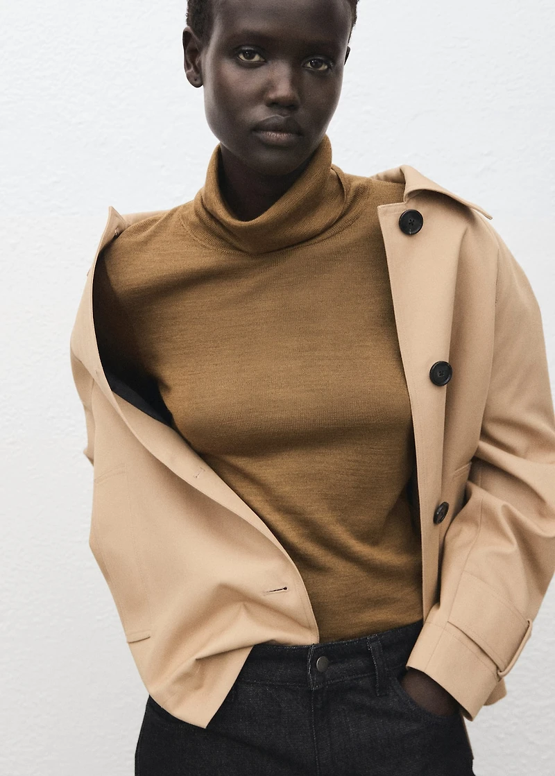 Wool-blend turtleneck sweater