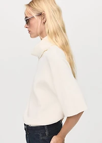 Short-sleeved turtleneck sweater