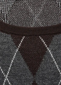 Short-sleeved argyle sweater