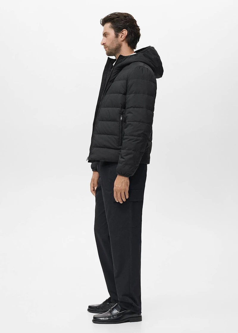 Quilted jacket with down and feather filling