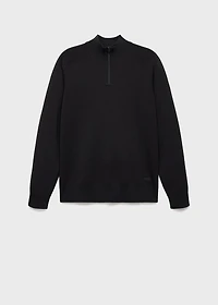 Breathable zip-neck sweater