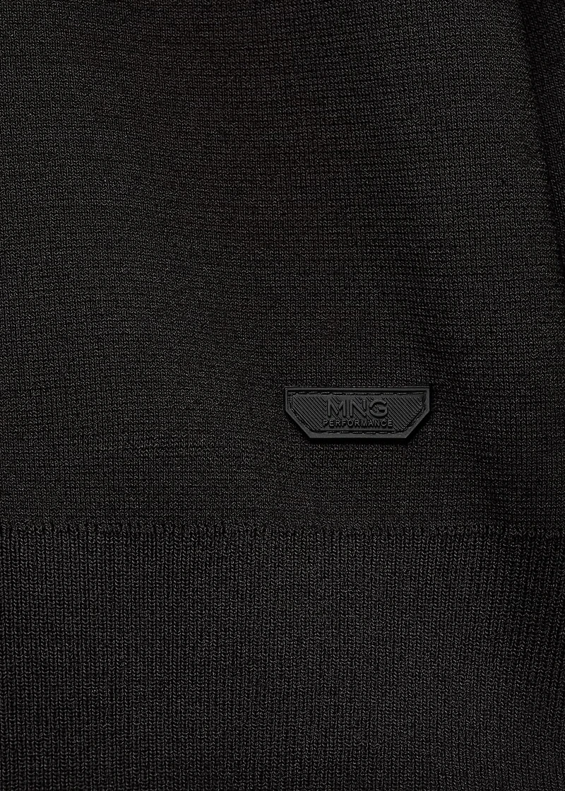Breathable zip-neck sweater