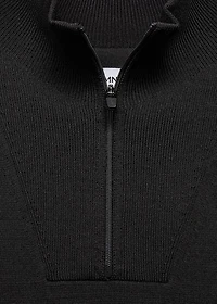 Breathable zip-neck sweater