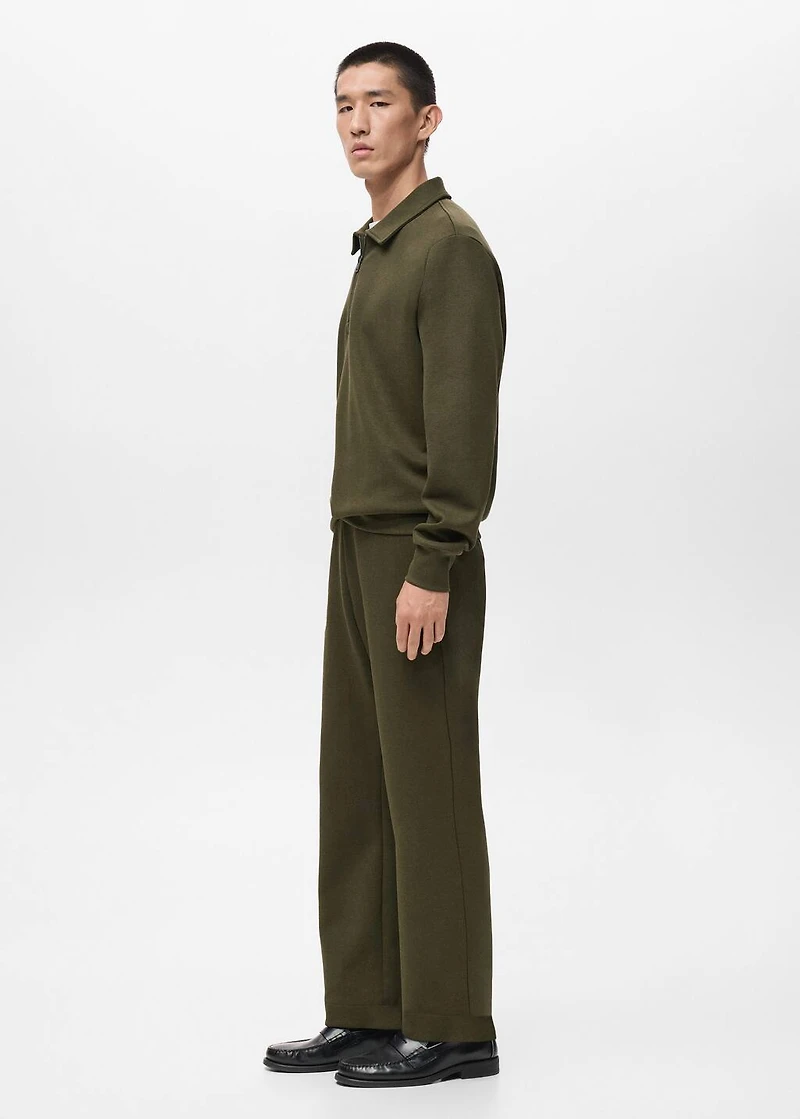 Regular-fit zipper-neck sweatshirt