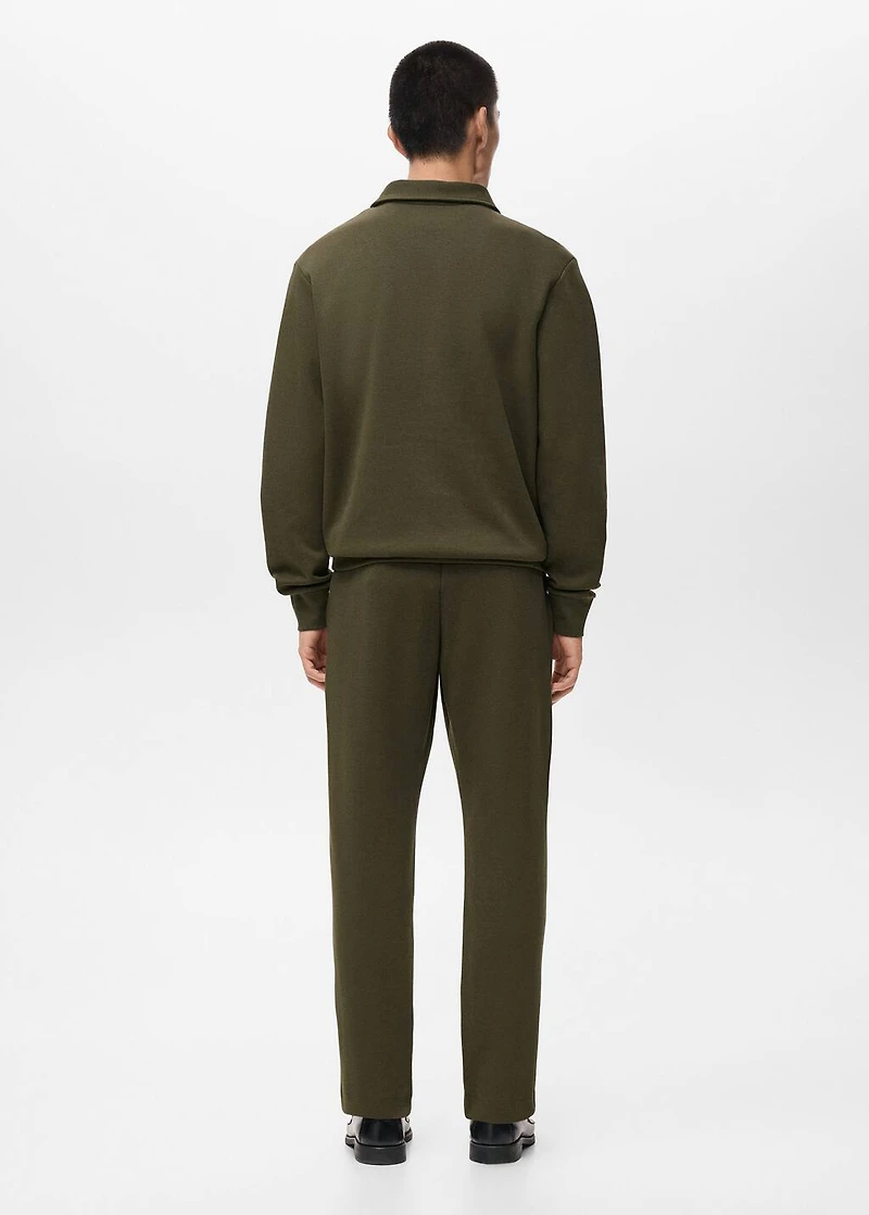 Regular-fit zipper-neck sweatshirt