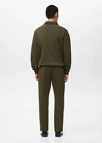 Regular-fit zipper-neck sweatshirt