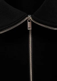 Cotton sweatshirt with zipper neck