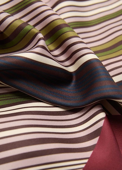 Striped satin scarf